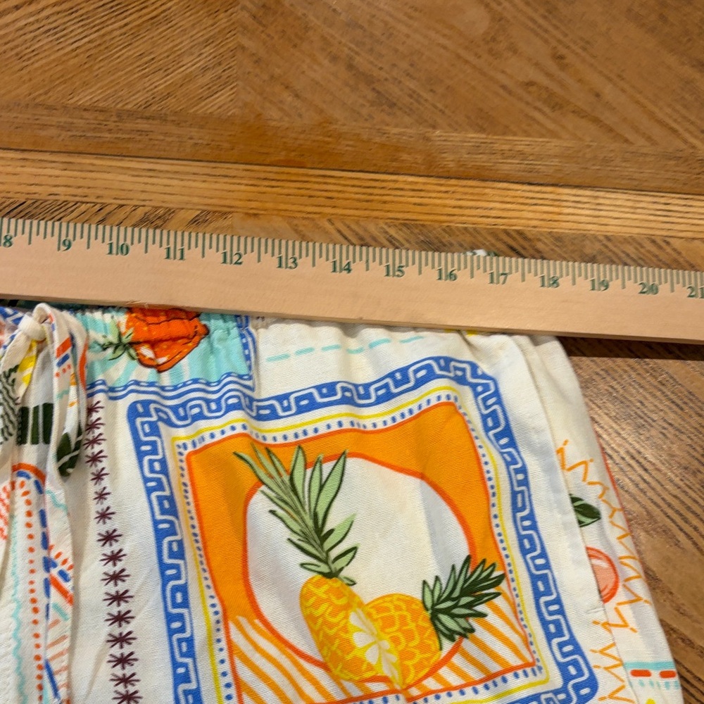 Sweet Hearts Los Angeles XL Linen Blend Colorful Fruit Print Top Vest Pant Set - Picture 12 of 16